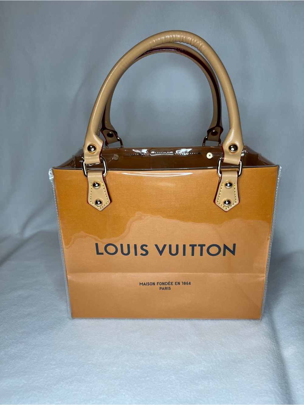 Upcycled Authentic Louis Vuitton shopper bag tote encased in PVC top handles - Picture 3 of 10